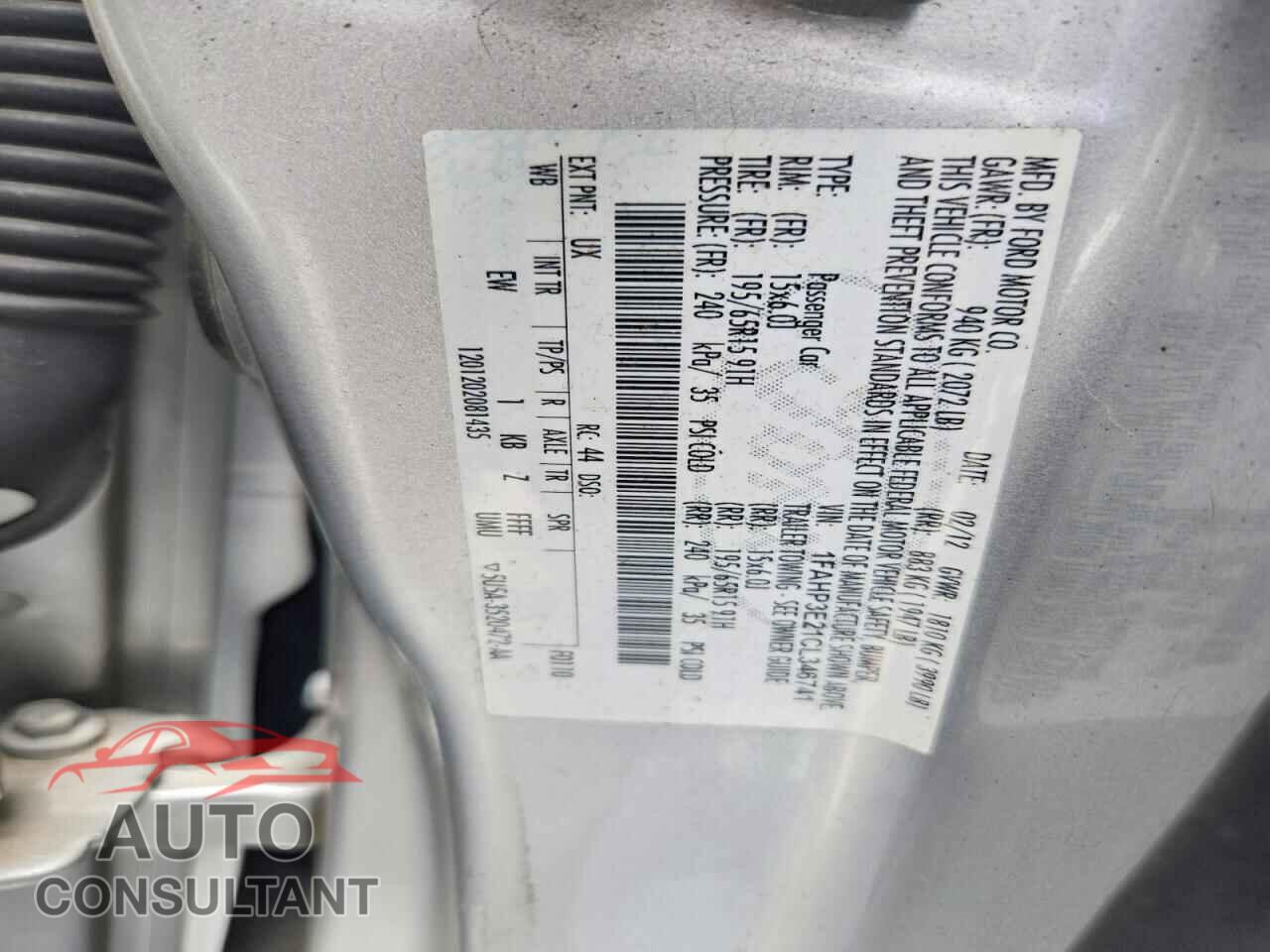 FORD FOCUS 2012 - 1FAHP3E21CL346741