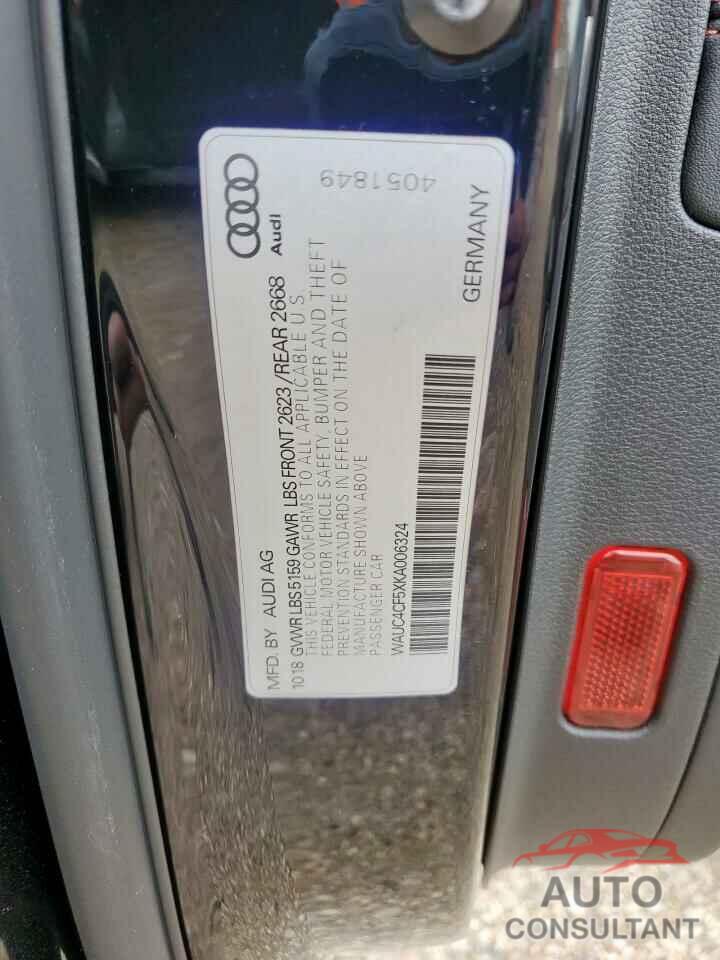 AUDI S5/RS5 2019 - WAUC4CF5XKA006324