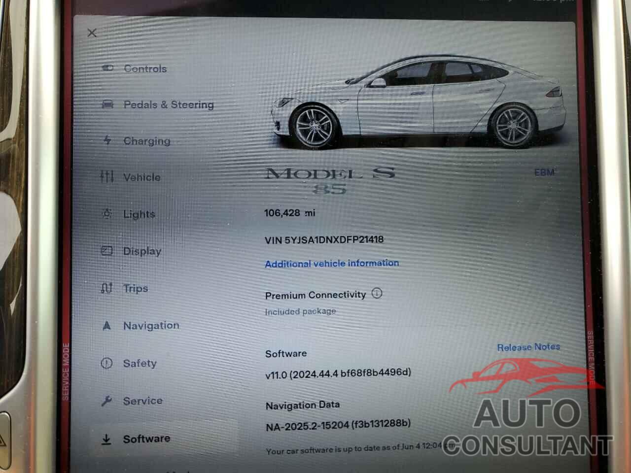 TESLA MODEL S 2013 - 5YJSA1DNXDFP21418