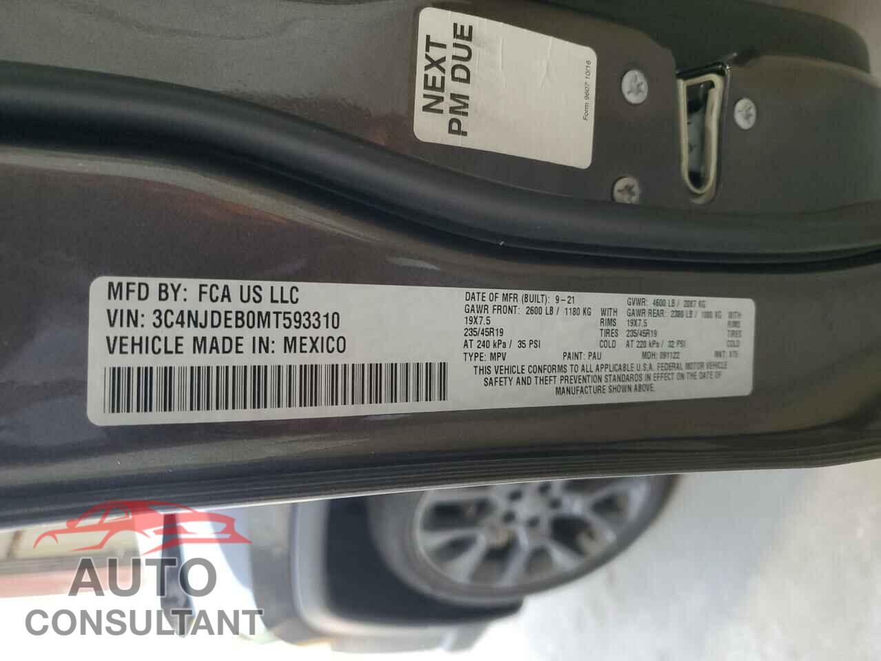 JEEP COMPASS 2021 - 3C4NJDEB0MT593310