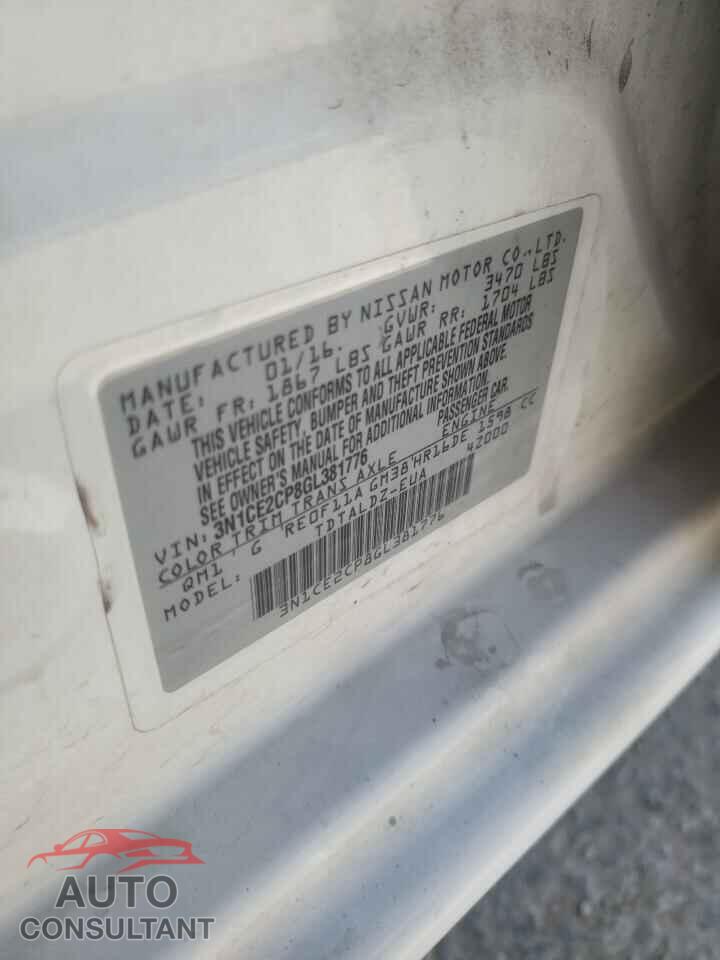 NISSAN VERSA 2016 - 3N1CE2CP8GL381776