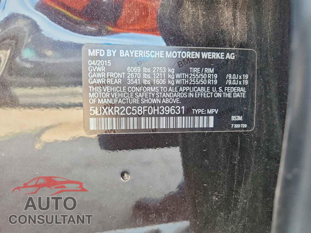 BMW X5 2015 - 5UXKR2C58F0H39631