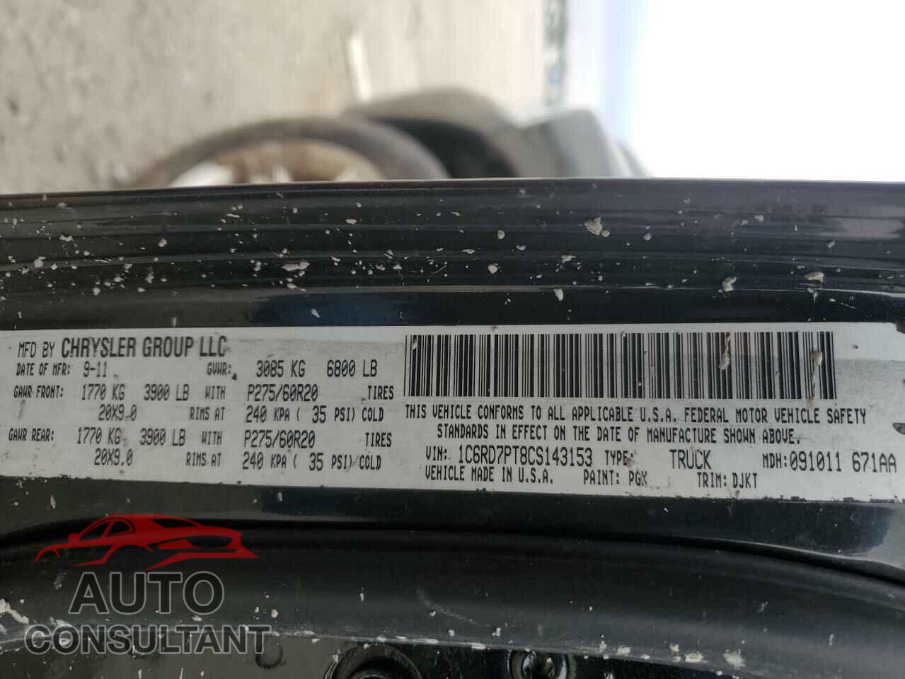 DODGE RAM 1500 2012 - 1C6RD7PT8CS143153