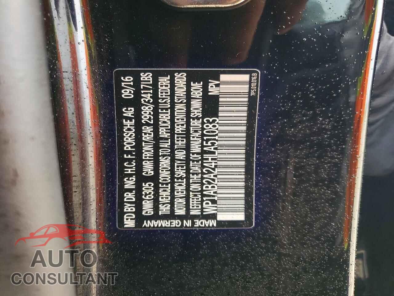 PORSCHE CAYENNE 2017 - WP1AB2A24HLA51083