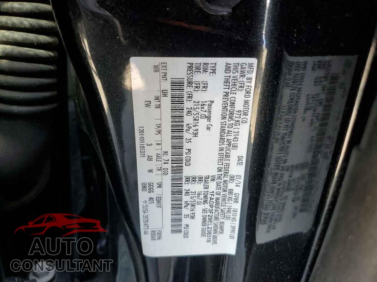 FORD FOCUS 2014 - 1FADP3F29EL238318