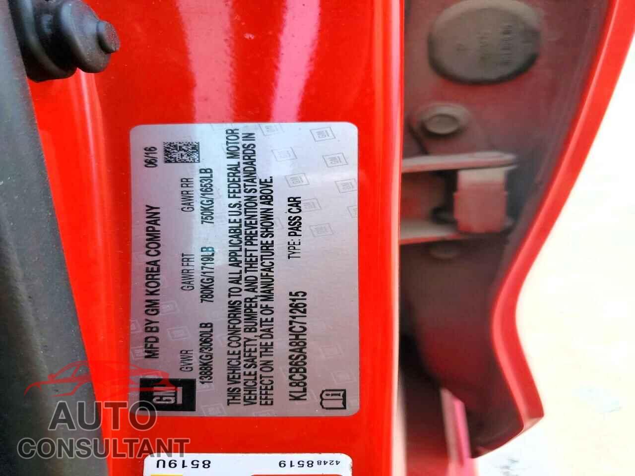 CHEVROLET SPARK 2017 - KL8CB6SA8HC712615