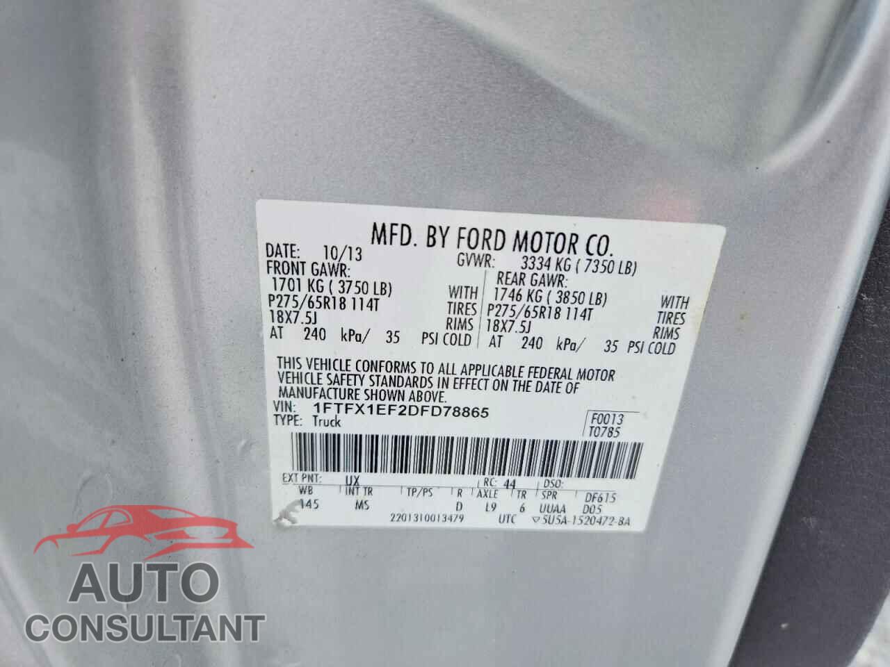 FORD F150 2013 - 1FTFX1EF2DFD78865