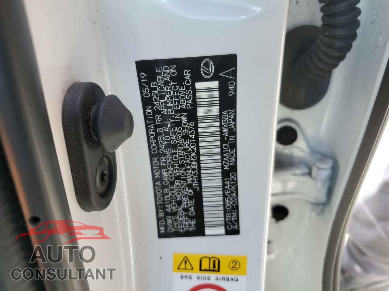 LEXUS UX 200 2019 - JTHY3JBH2K2014376