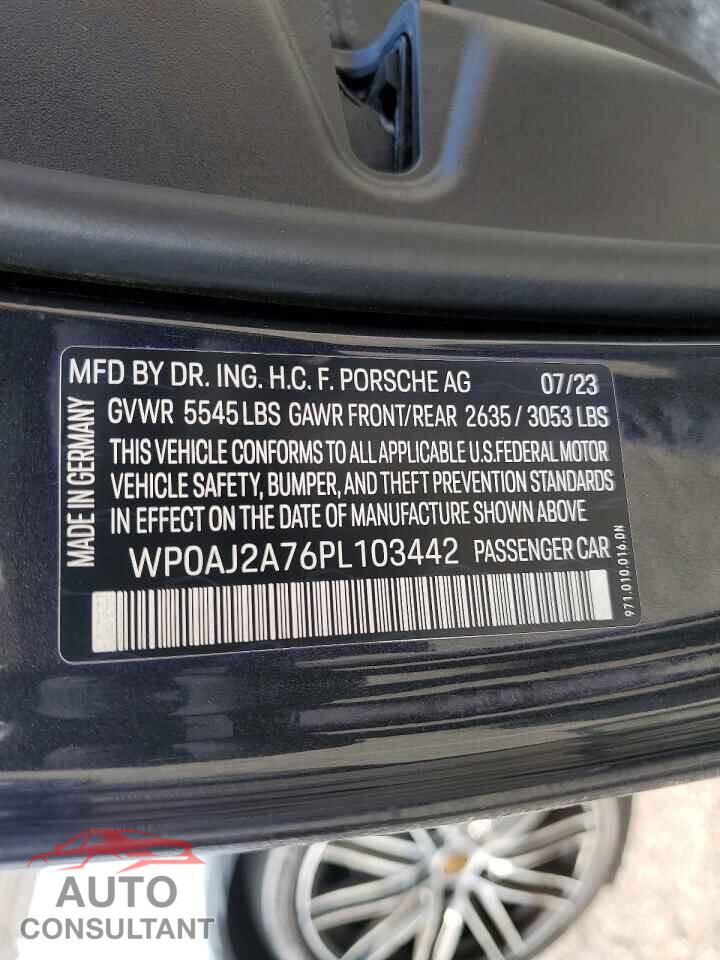 PORSCHE PANAMERA 2023 - WP0AJ2A76PL103442