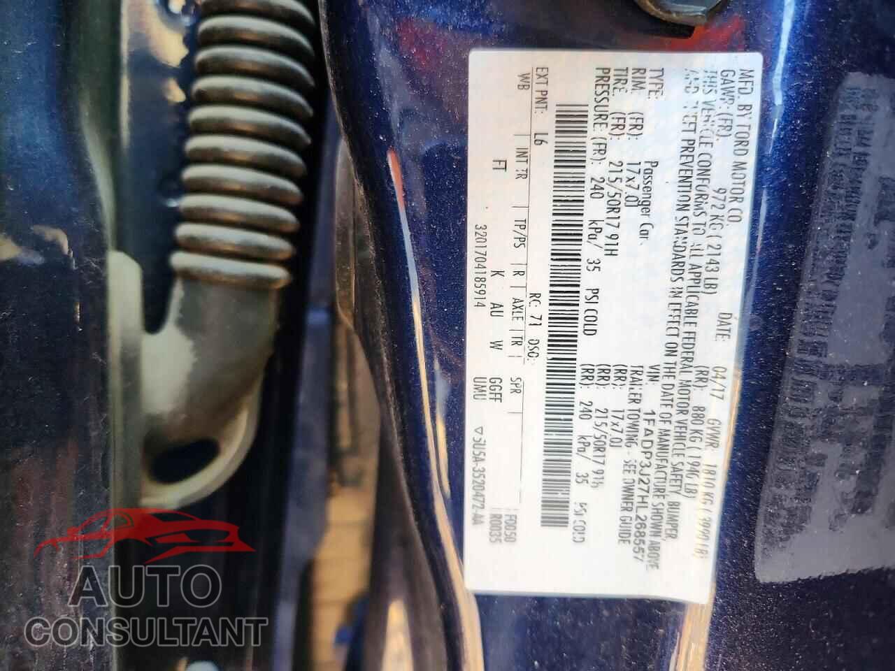 FORD FOCUS 2017 - 1FADP3J27HL268557