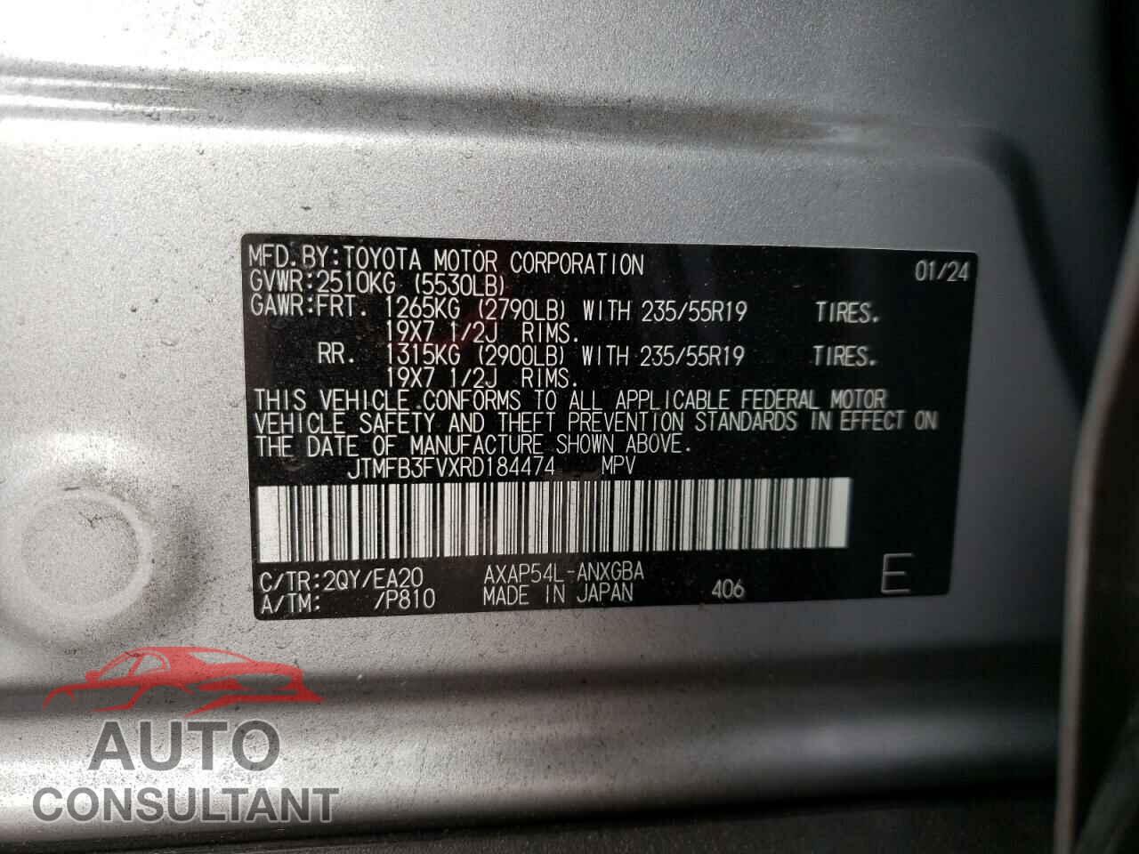 TOYOTA RAV4 2024 - JTMFB3FVXRD184474