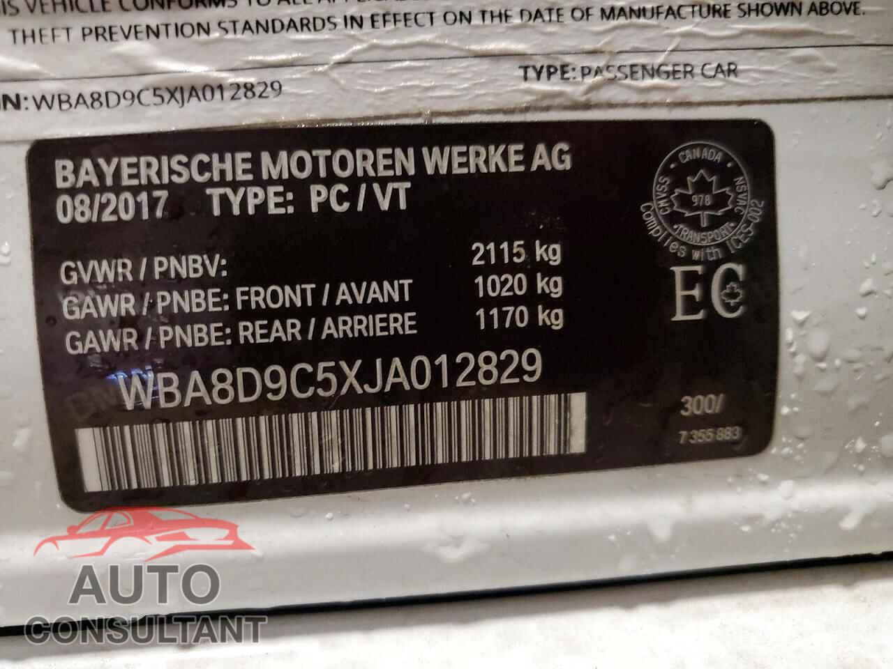 BMW 3 SERIES 2018 - WBA8D9C5XJA012829
