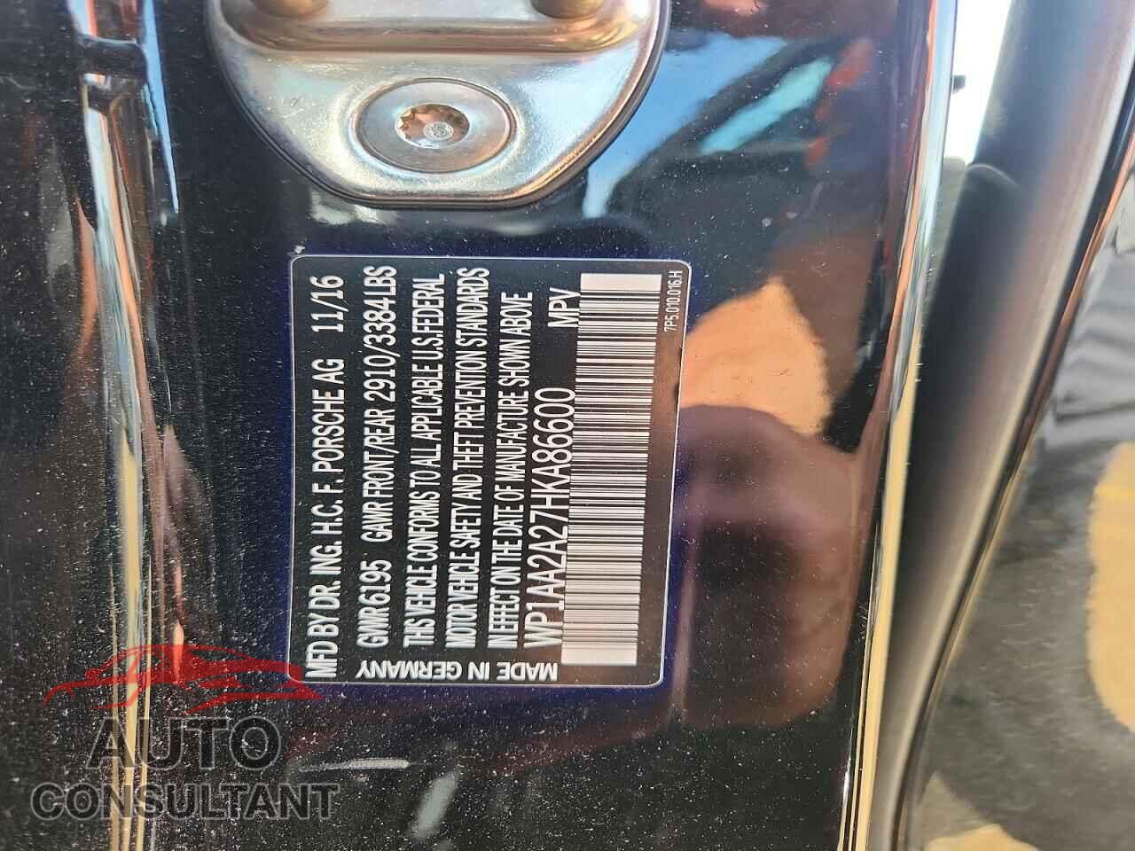 PORSCHE CAYENNE 2017 - WP1AA2A27HKA86600