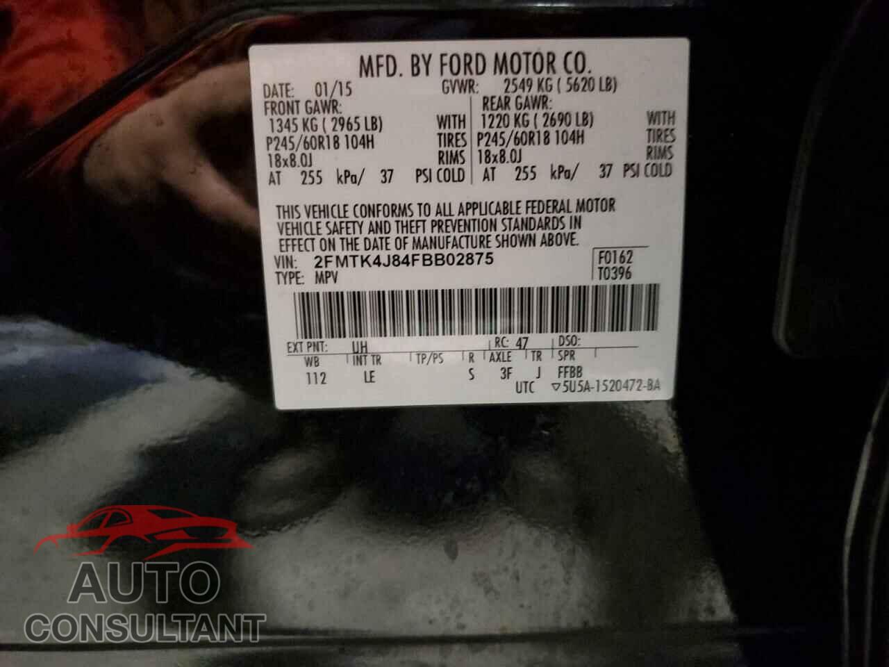 FORD EDGE 2015 - 2FMTK4J84FBB02875