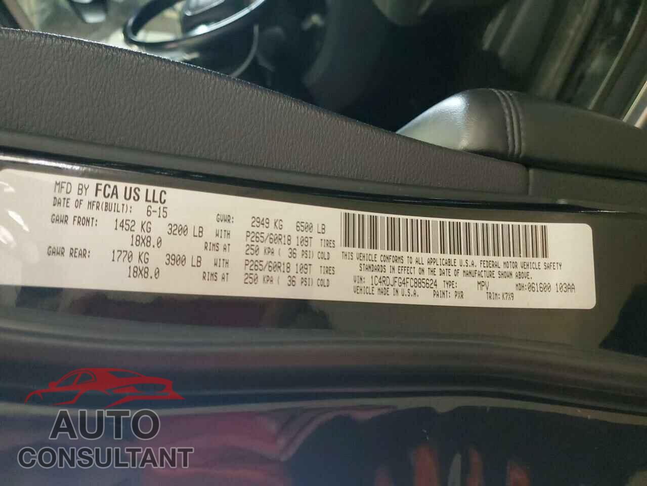 DODGE DURANGO 2015 - 1C4RDJFG4FC885624