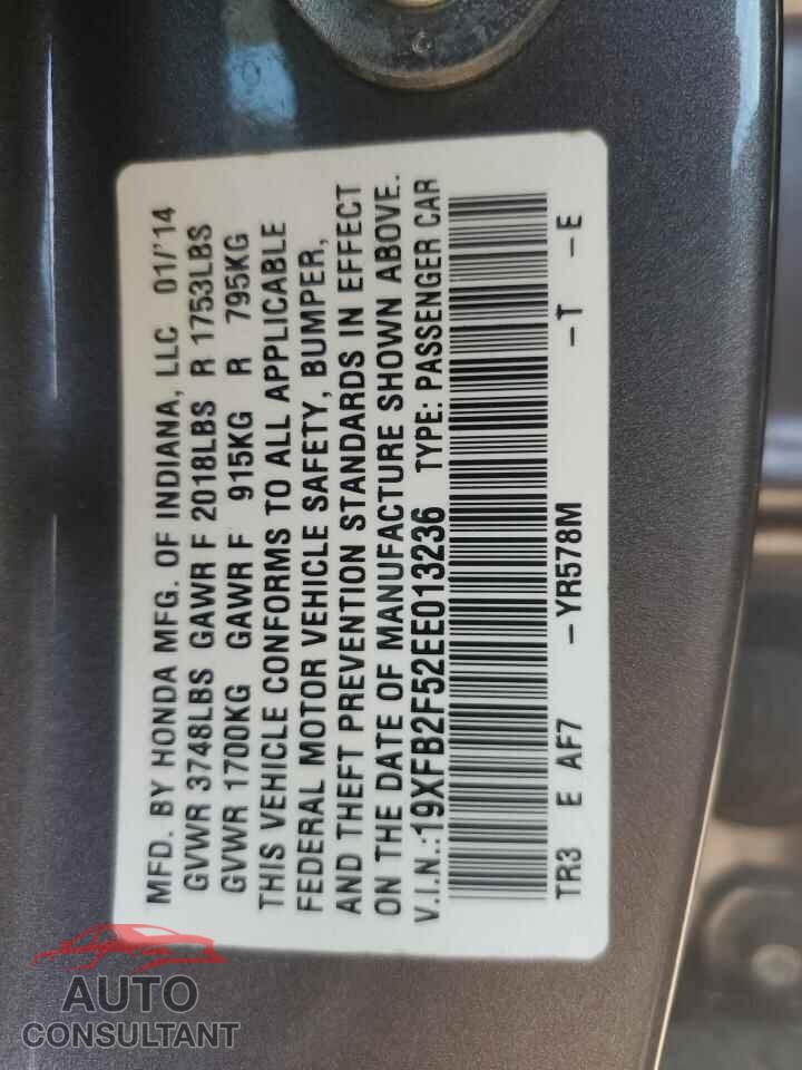 HONDA CIVIC 2014 - 19XFB2F52EE013236