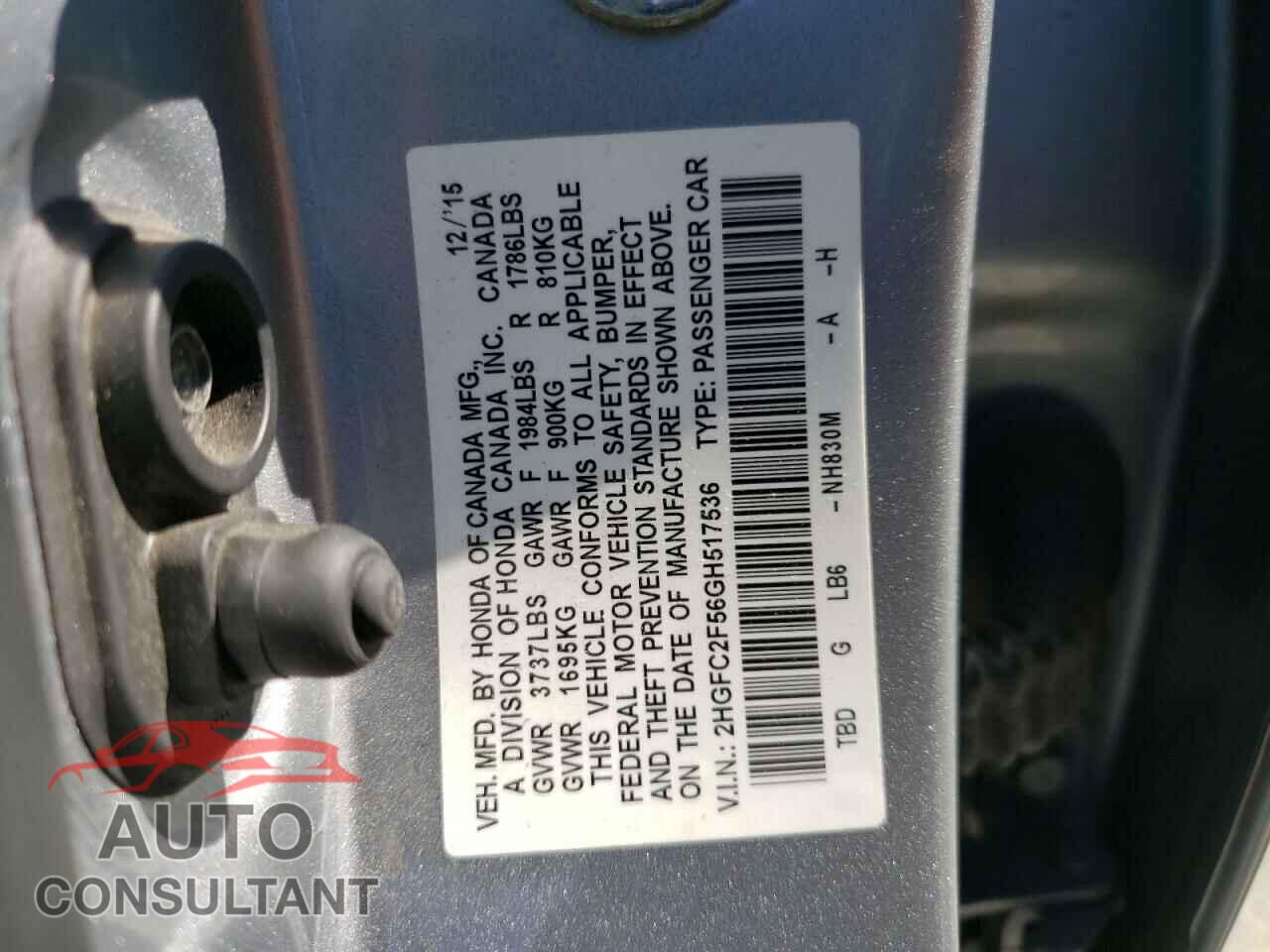 HONDA CIVIC 2016 - 2HGFC2F56GH517536