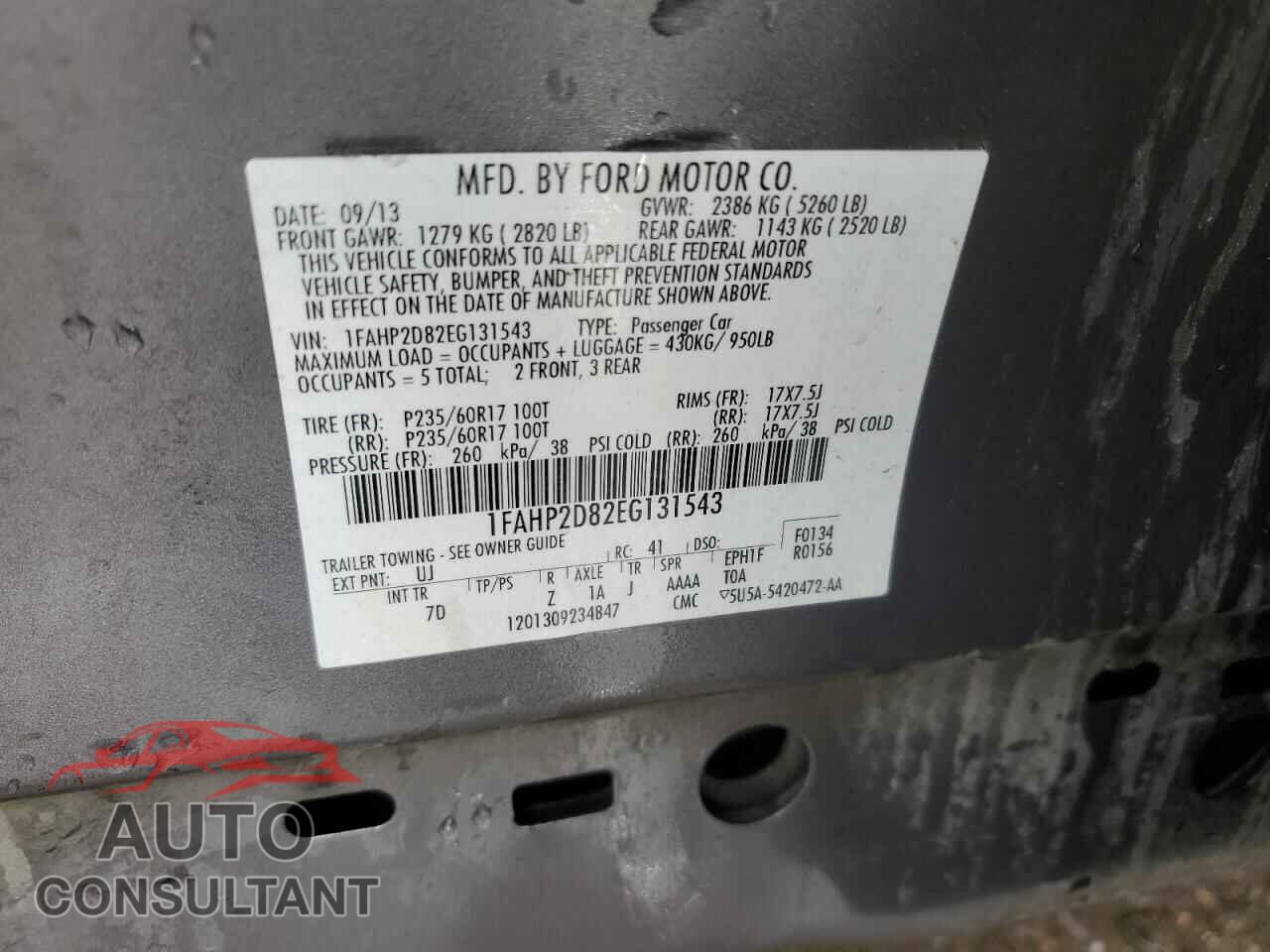 FORD TAURUS 2014 - 1FAHP2D82EG131543
