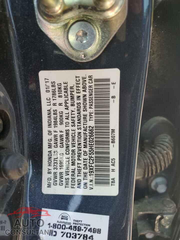 HONDA CIVIC 2017 - 19XFC2F55HE026662