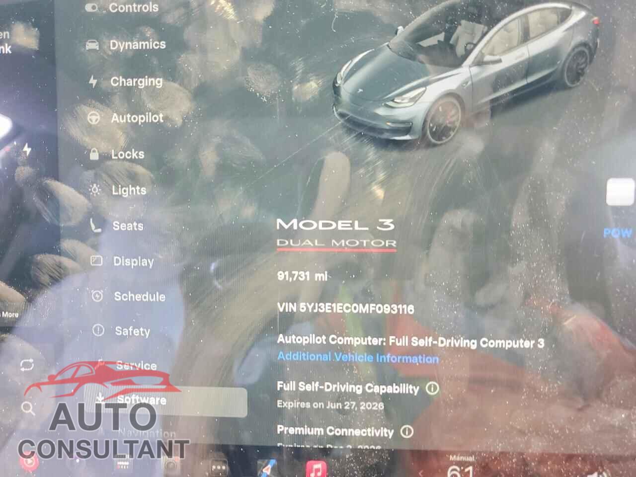 TESLA MODEL 3 2021 - 5YJ3E1EC0MF093116
