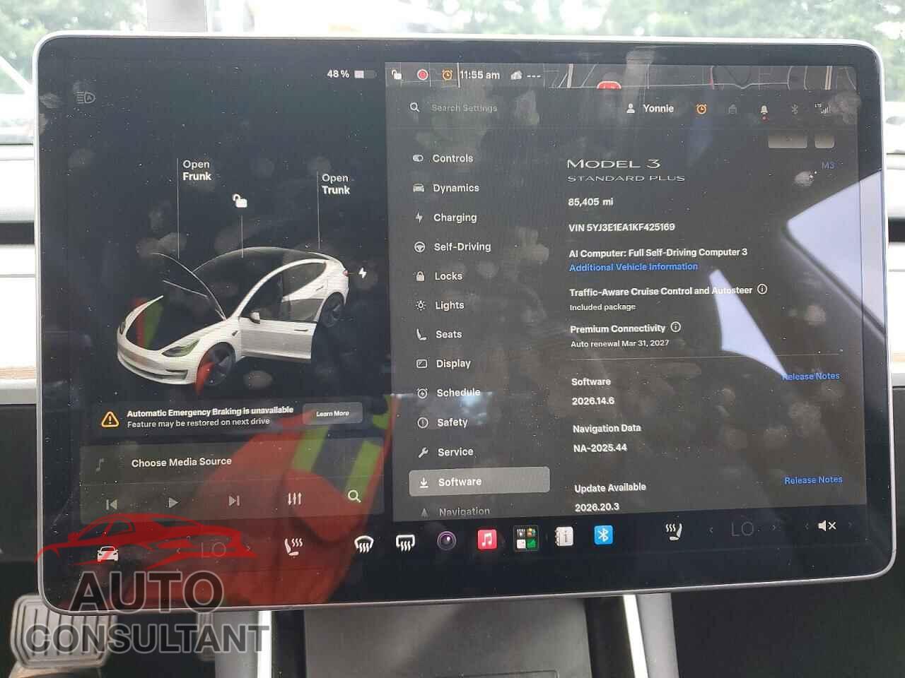 TESLA MODEL 3 2019 - 5YJ3E1EA1KF425169