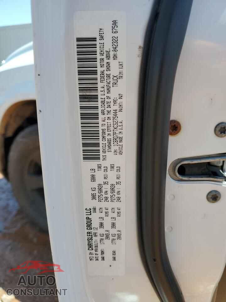 DODGE RAM 1500 2012 - 1C6RD7PTXCS275444