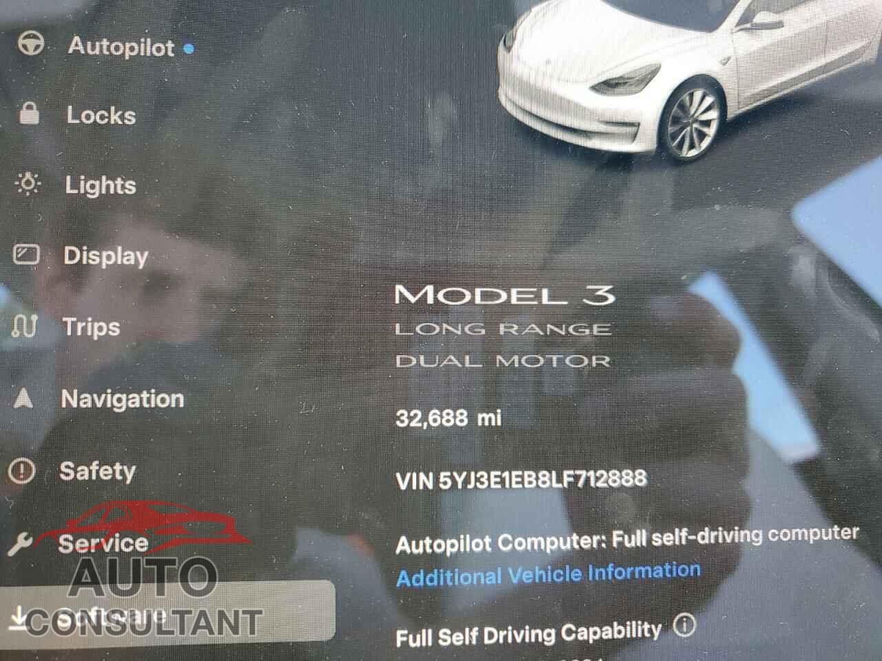 TESLA MODEL 3 2020 - 5YJ3E1EB8LF712888