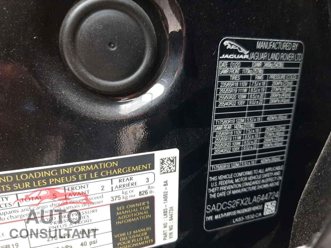 JAGUAR F-PACE 2020 - SADCS2FX2LA644724