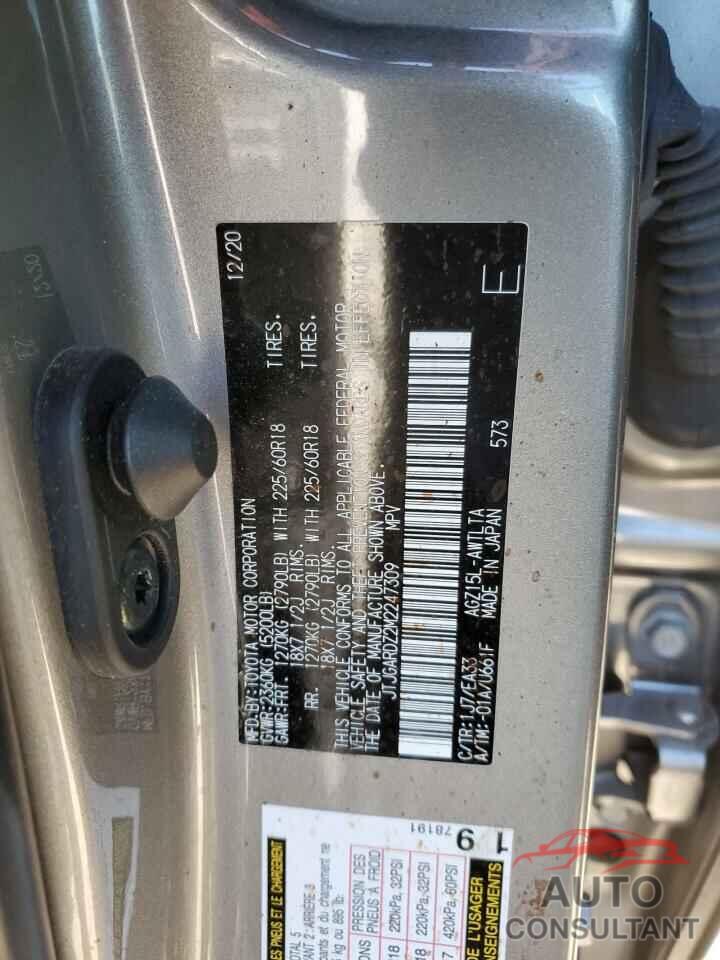 LEXUS NX 2021 - JTJGARDZ2M2247309