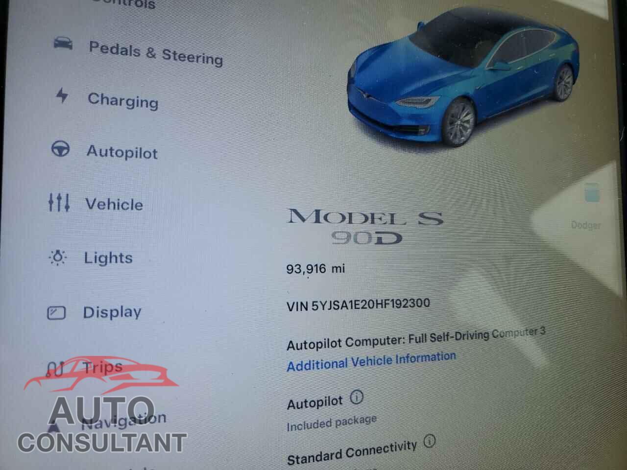 TESLA MODEL S 2017 - 5YJSA1E20HF192300