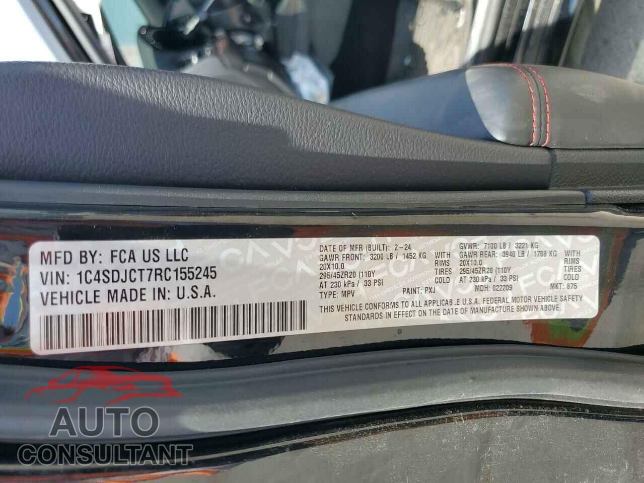 DODGE DURANGO 2024 - 1C4SDJCT7RC155245