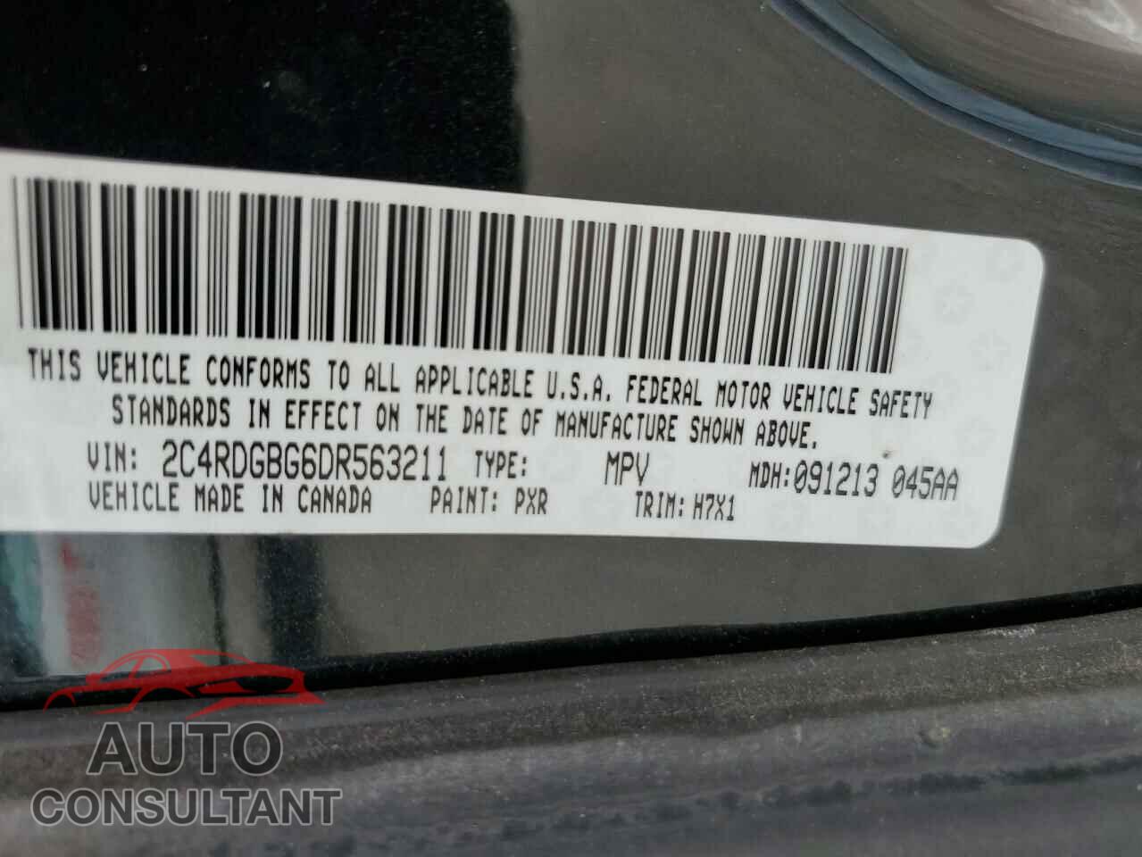DODGE CARAVAN 2013 - 2C4RDGBG6DR563211