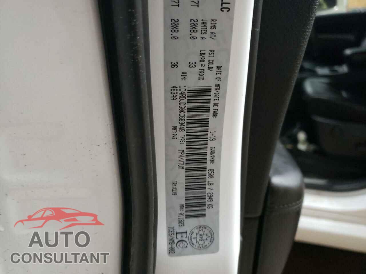 DODGE DURANGO 2019 - 1C4RDJDG0KC663448