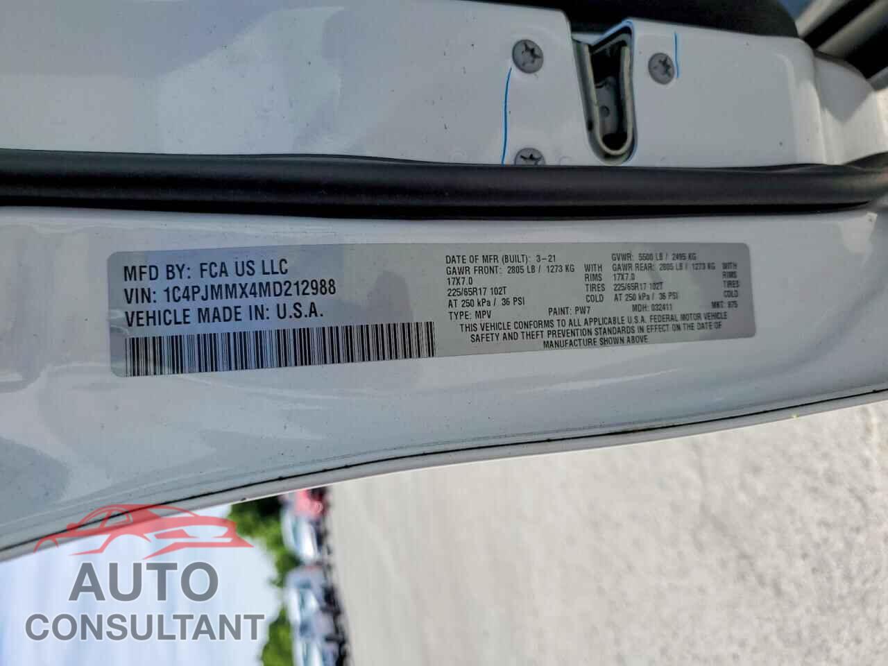 JEEP CHEROKEE 2021 - 1C4PJMMX4MD212988