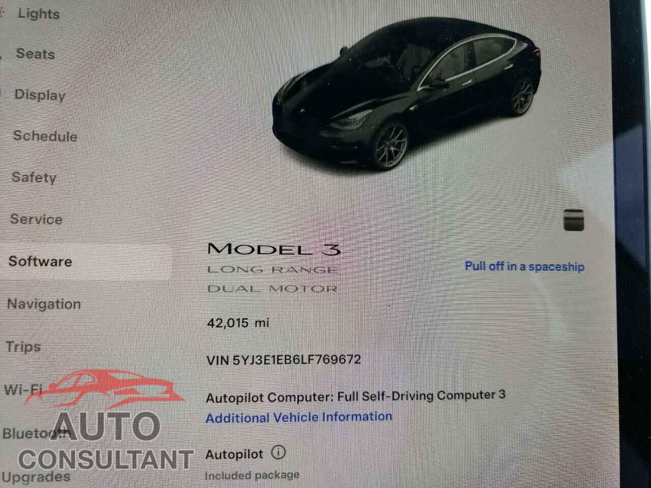 TESLA MODEL 3 2020 - 5YJ3E1EB6LF769672