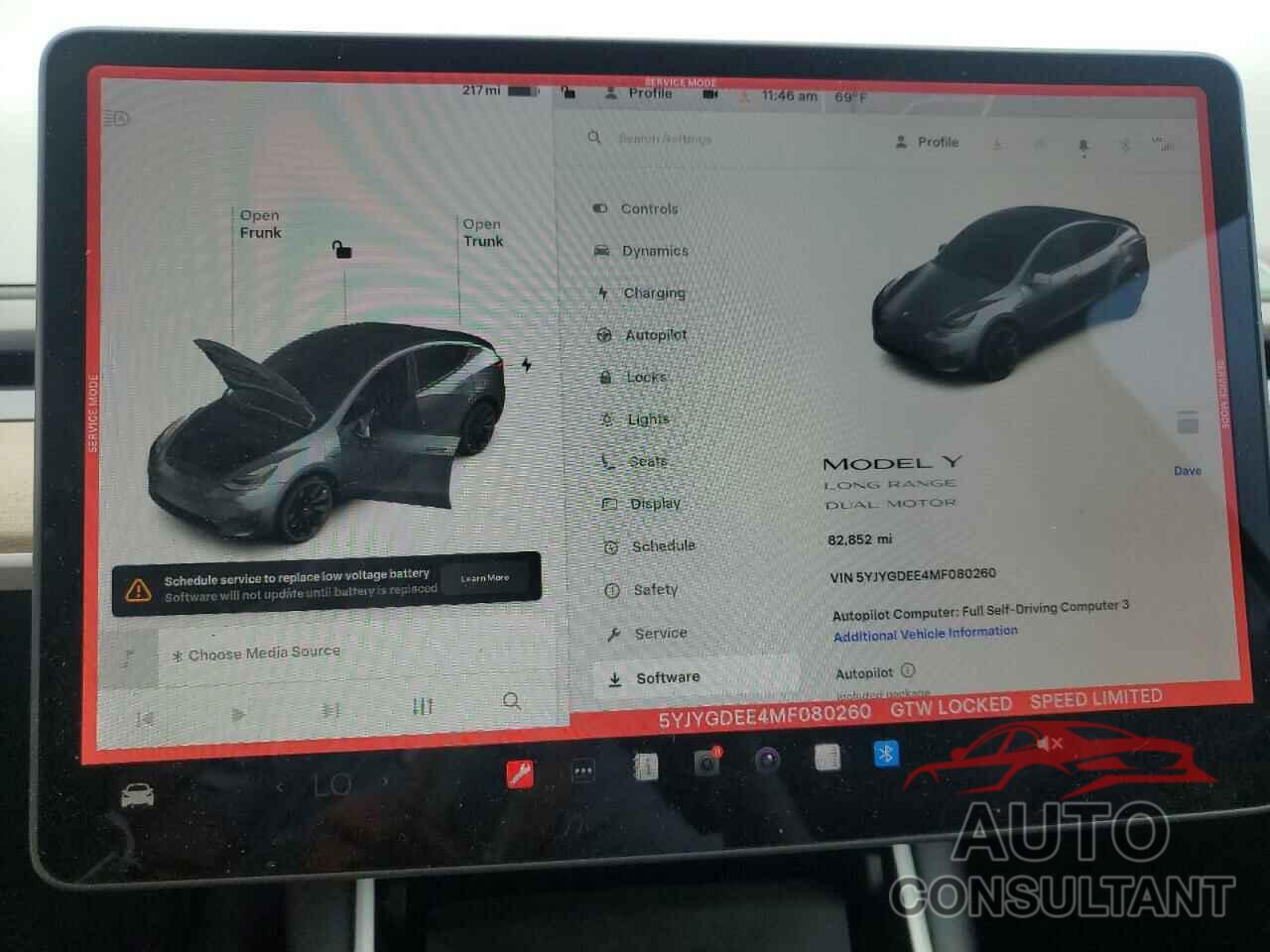 TESLA MODEL Y 2021 - 5YJYGDEE4MF080260