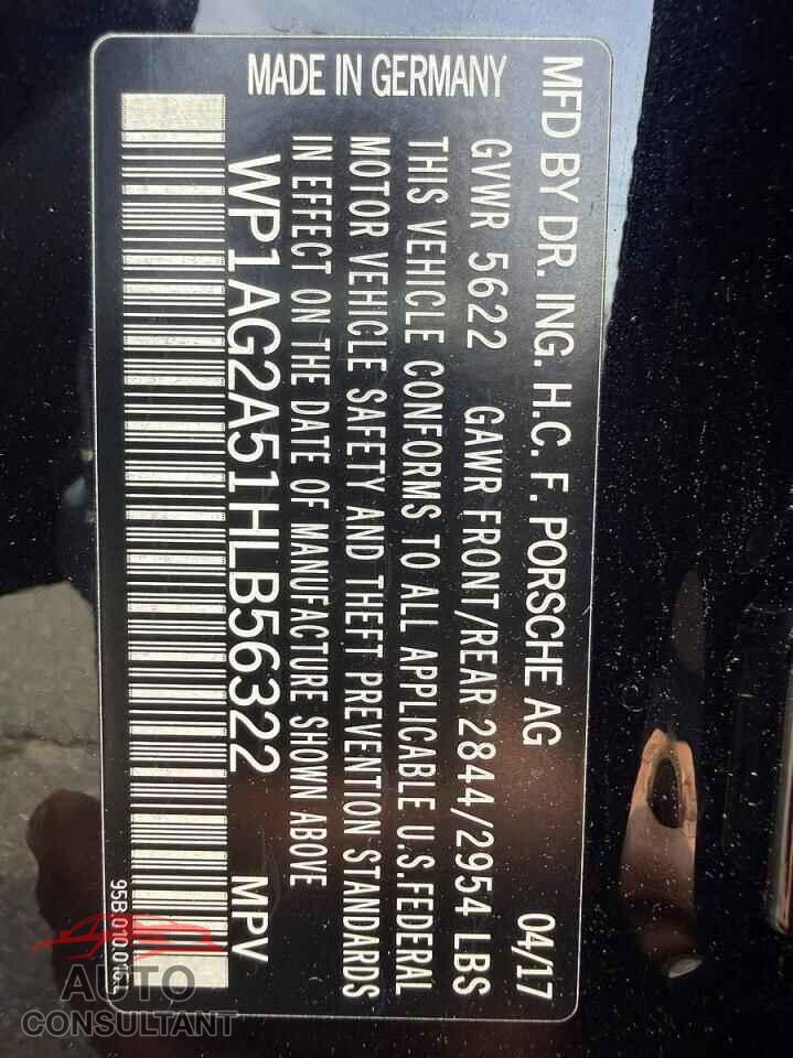 PORSCHE MACAN 2017 - WP1AG2A51HLB56322