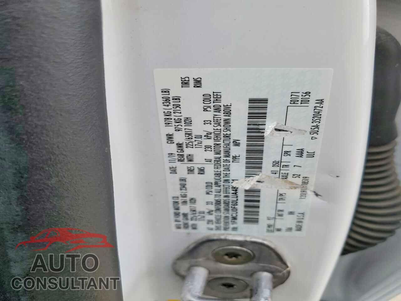 FORD ESCAPE 2020 - 1FMCU0F60LUA48801