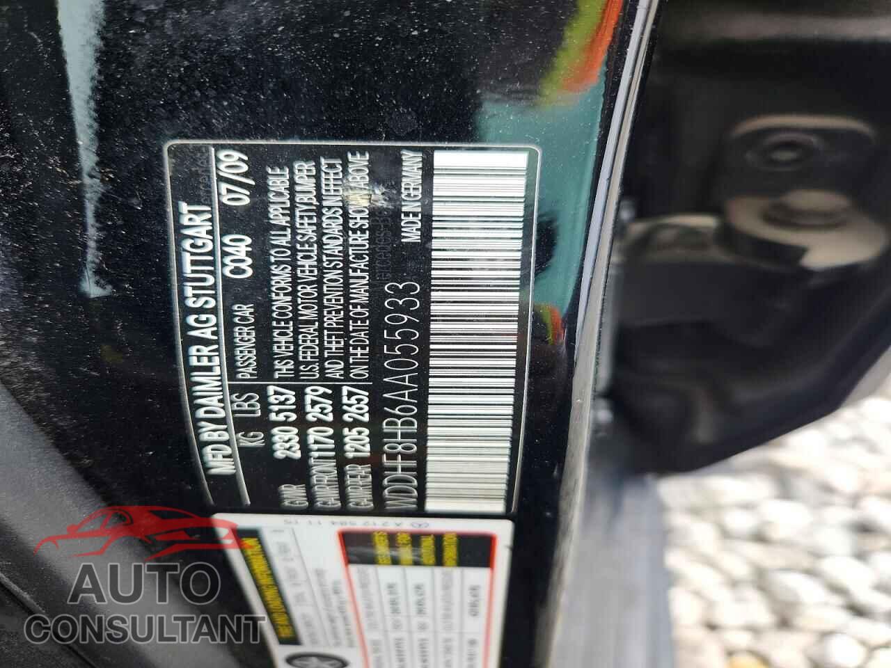 MERCEDES-BENZ E-CLASS 2010 - WDDHF8HB6AA055933
