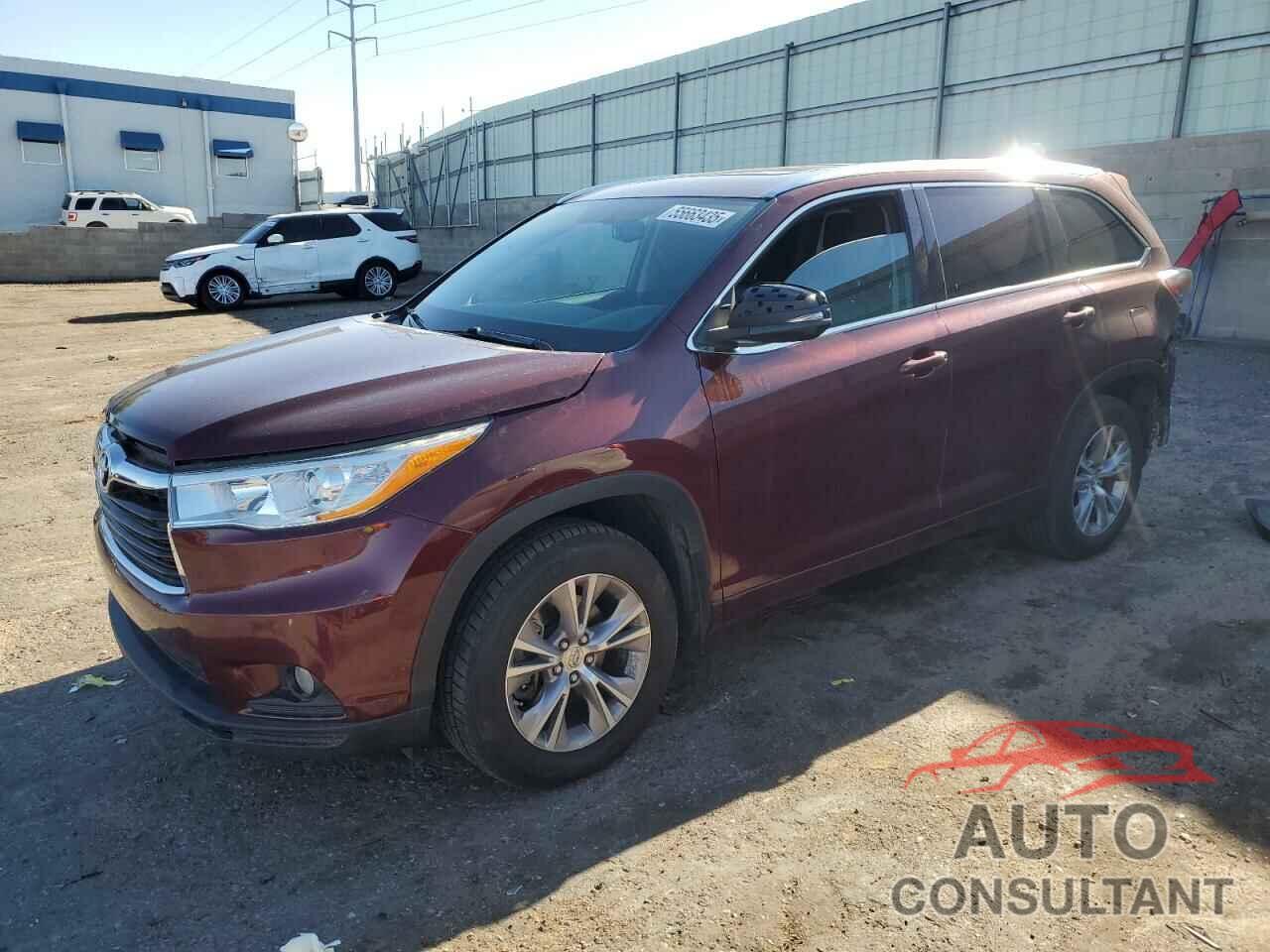 TOYOTA HIGHLANDER 2014 - 5TDJKRFH7ES012392