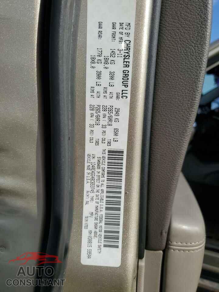 DODGE DURANGO 2011 - 1D4RE4GG4BC653745