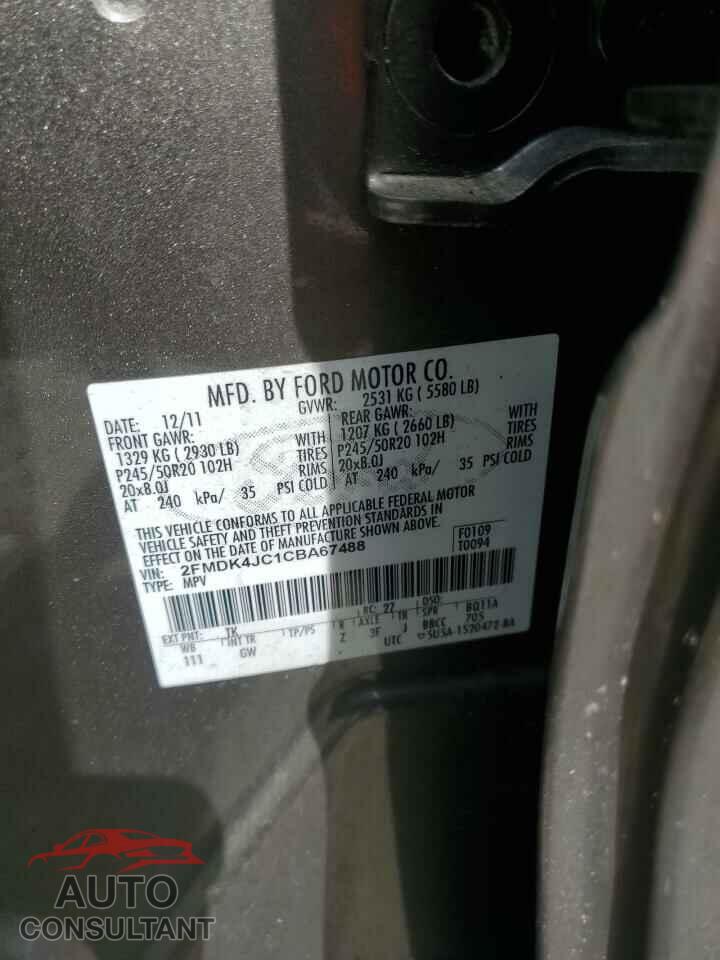 FORD EDGE 2012 - 2FMDK4JC1CBA67488