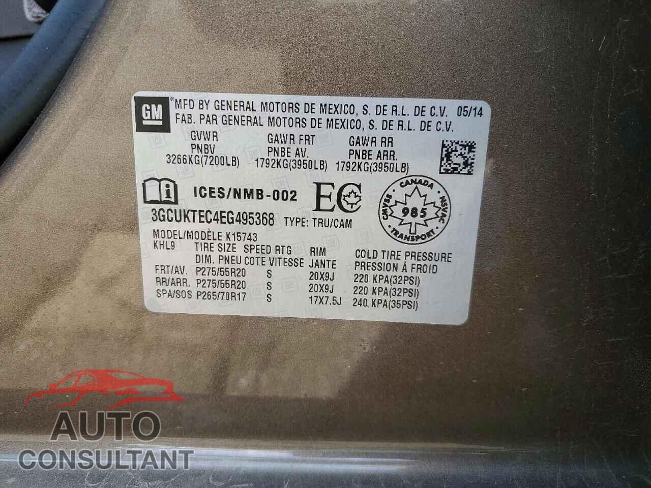 CHEVROLET SILVERADO 2014 - 3GCUKTEC4EG495368