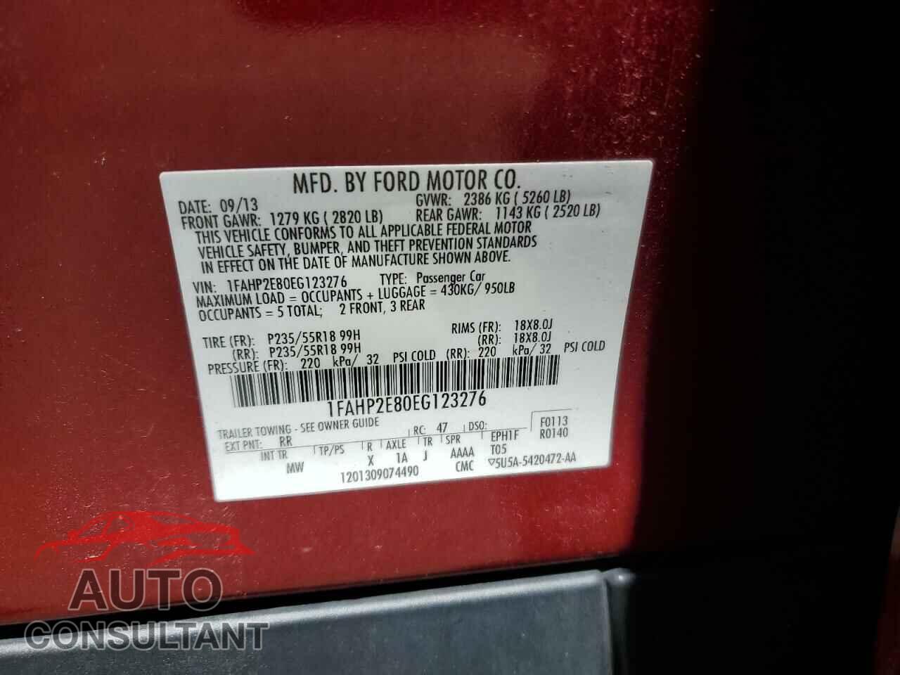 FORD TAURUS 2014 - 1FAHP2E80EG123276