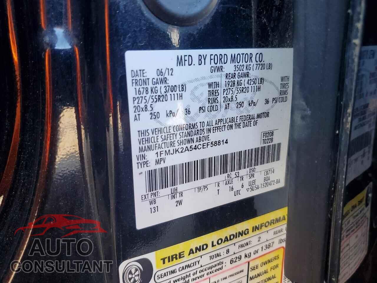 FORD EXPEDITION 2012 - 1FMJK2A54CEF58814