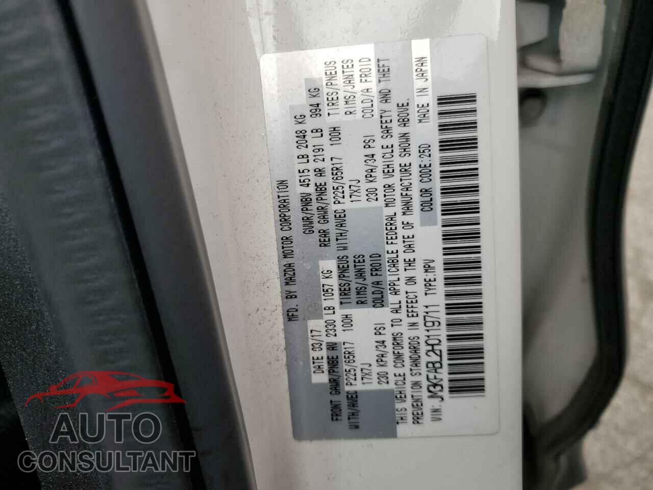 MAZDA CX-5 2017 - JM3KFABL2H0119711