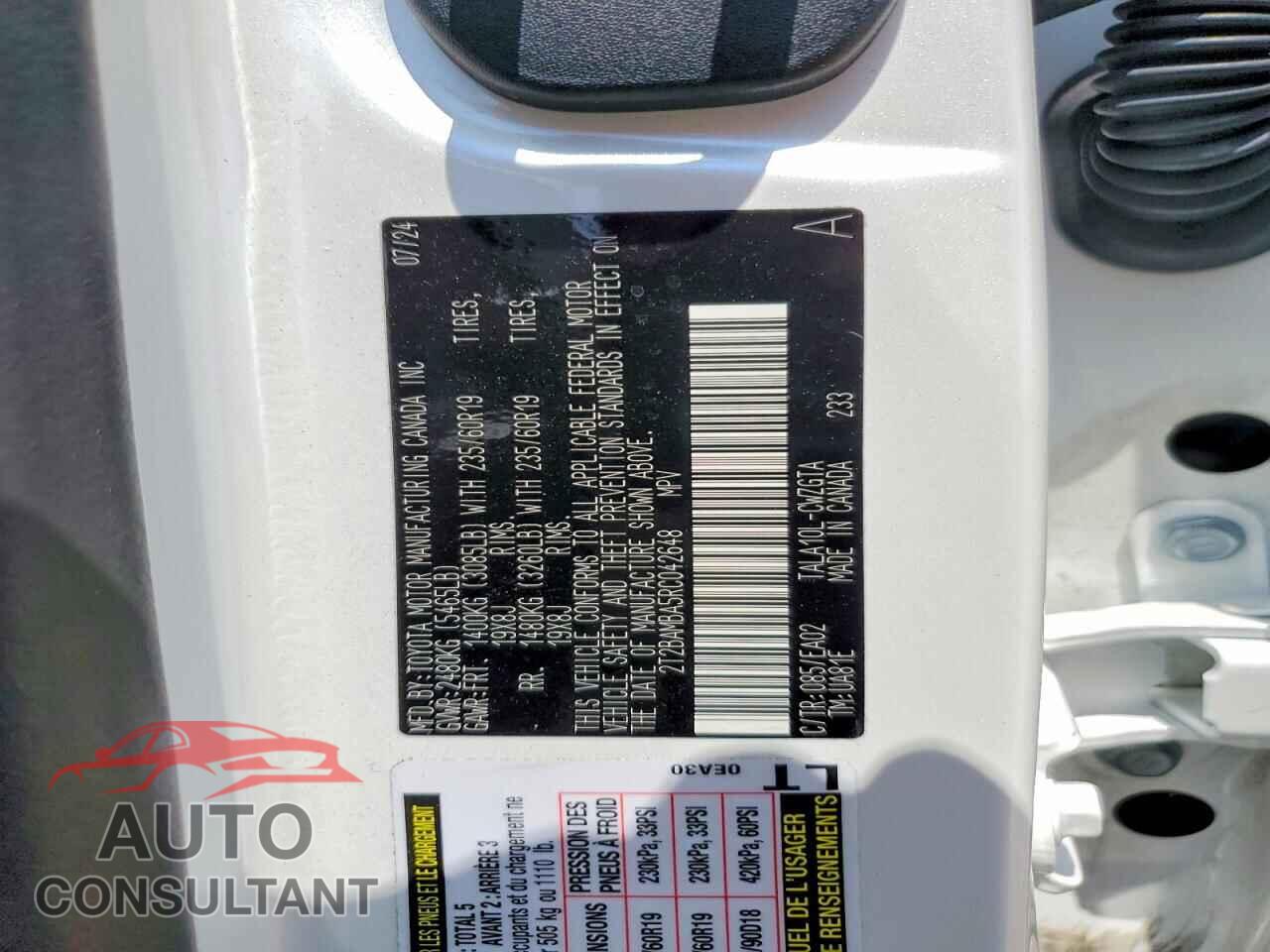 LEXUS RX350 2024 - 2T2BAMBA5RC042648