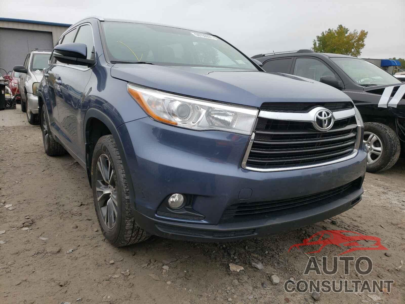 TOYOTA HIGHLANDER 2016 - 5TDJKRFH8GS339726