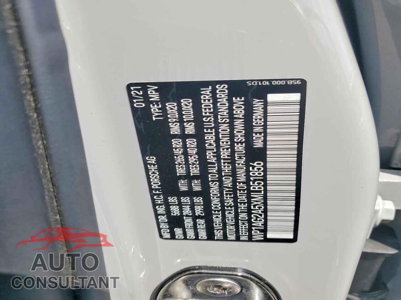 PORSCHE MACAN 2021 - WP1AG2A5XMLB51856