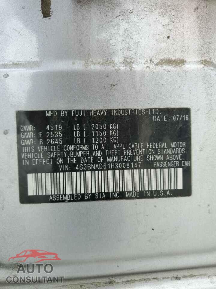 SUBARU LEGACY 2017 - 4S3BNAD61H3008147